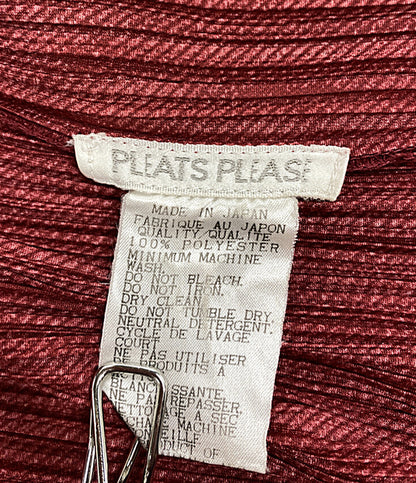 プリーツプリーズ カーディガン レッド PP73-JK224 レディース SIZE 3 PLEATS PLEASE