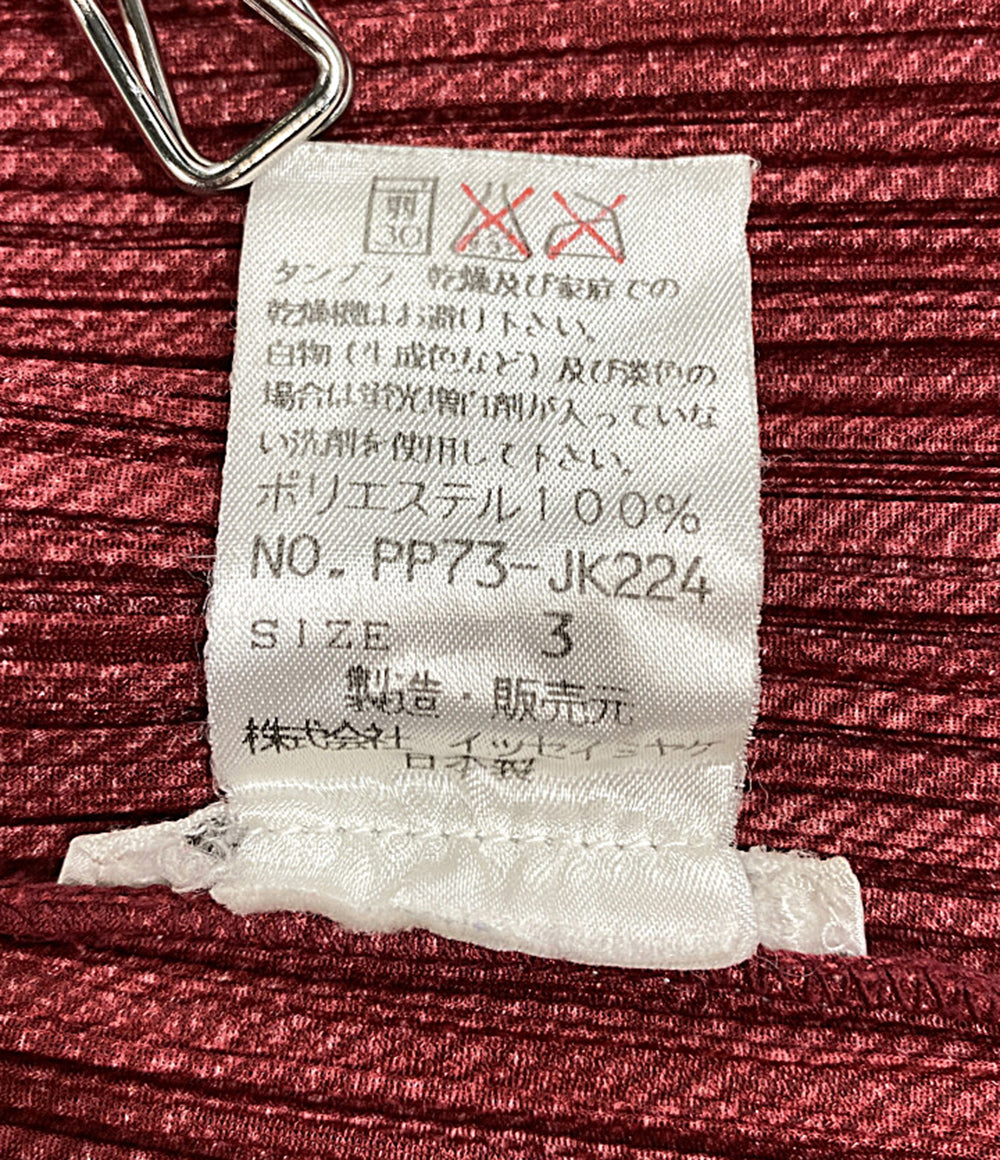 プリーツプリーズ カーディガン レッド PP73-JK224 レディース SIZE 3 PLEATS PLEASE