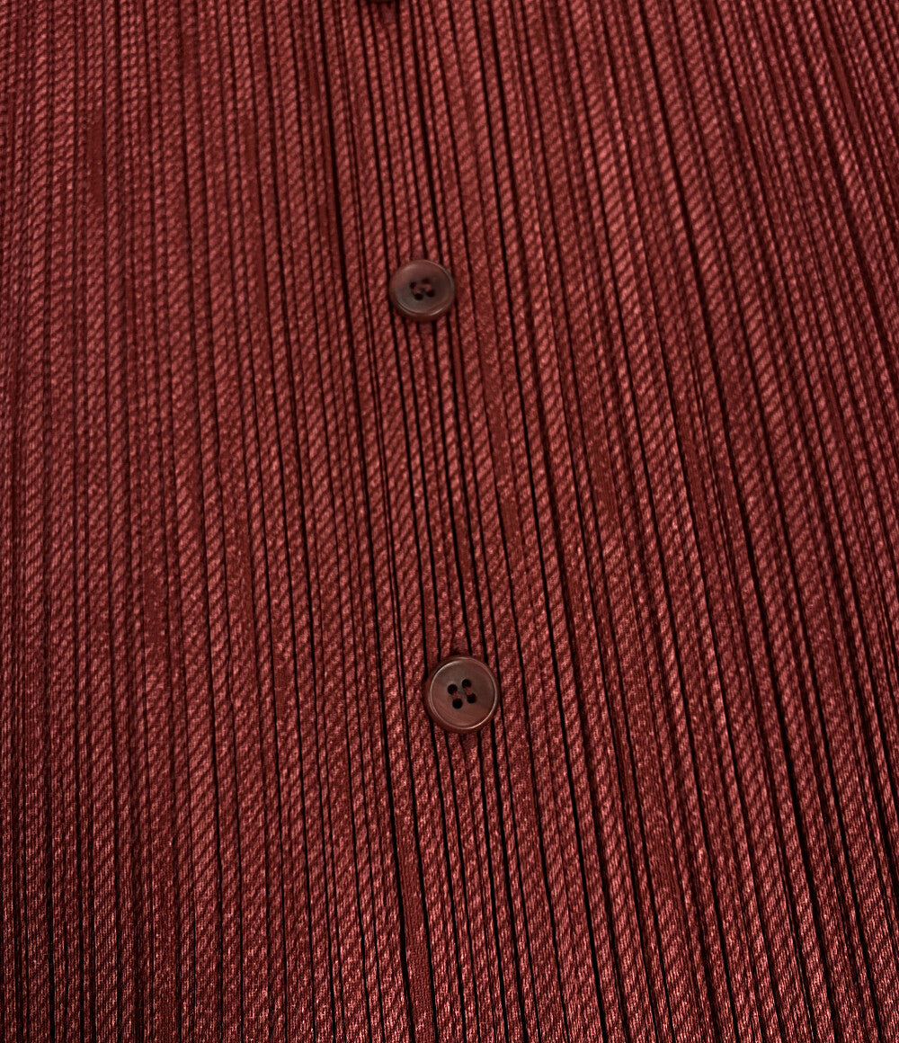 プリーツプリーズ カーディガン レッド PP73-JK224 レディース SIZE 3 PLEATS PLEASE