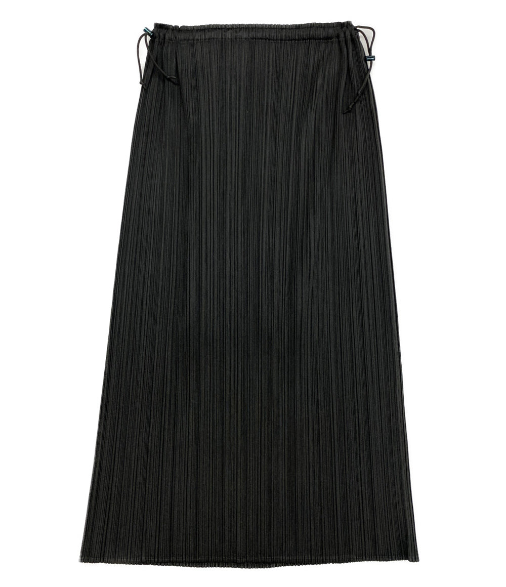 プリーツプリーズ スカート ブラック PP33-JG674 ドローコード レディース SIZE 1 PLEATS PLEASE