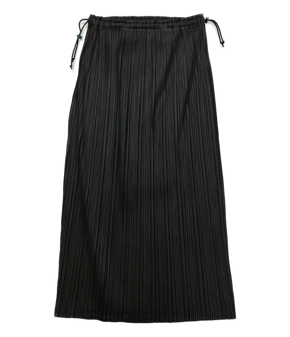 プリーツプリーズ スカート ブラック PP33-JG674 ドローコード レディース SIZE 1 PLEATS PLEASE