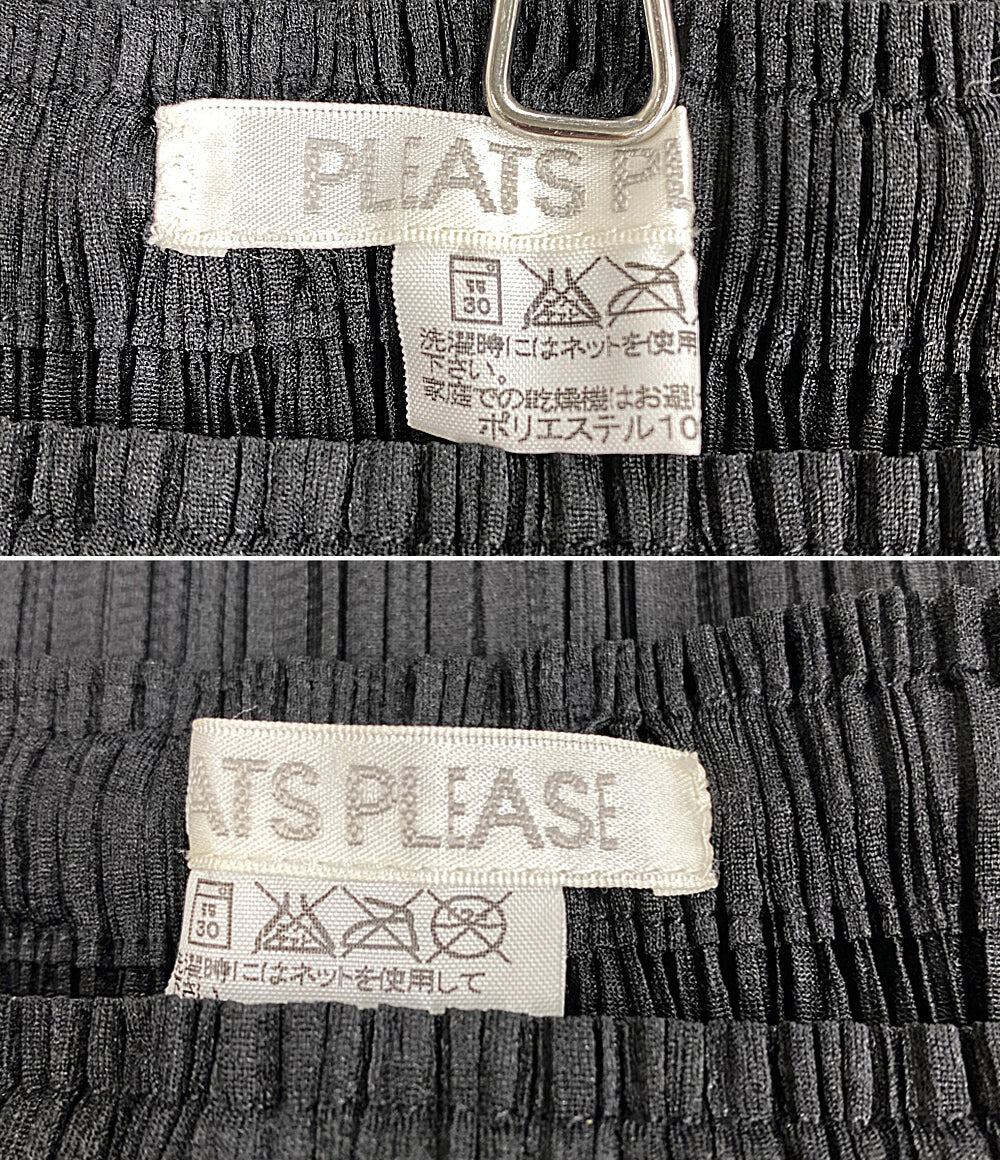 プリーツプリーズ スカート ブラック PP33-JG674 ドローコード レディース SIZE 1 PLEATS PLEASE