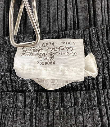 プリーツプリーズ スカート ブラック PP33-JG674 ドローコード レディース SIZE 1 PLEATS PLEASE