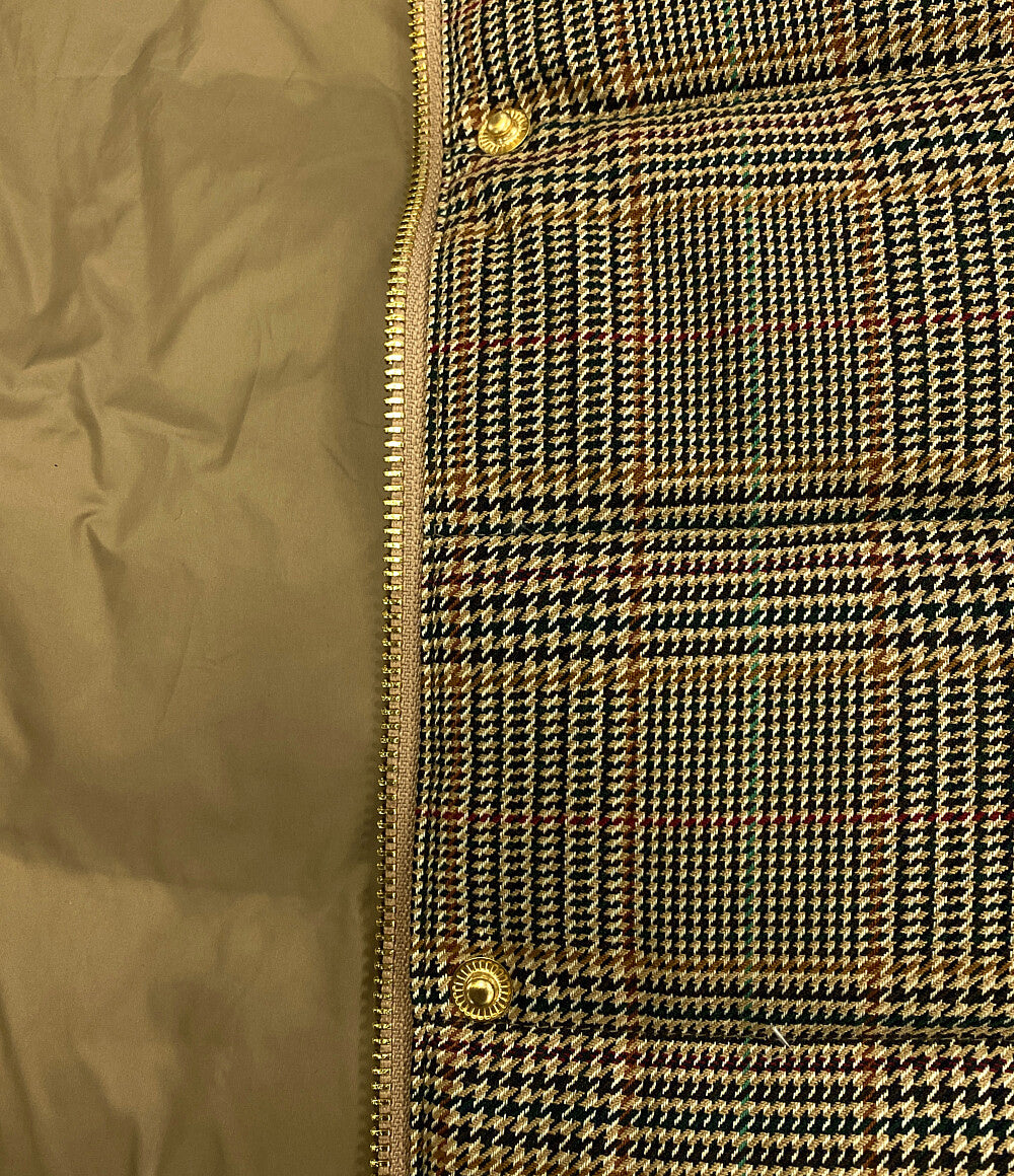 美品 RALPH LAUREN ダウンベスト グレンチェック ブラウン レディース SIZE 2 ラルフローレン