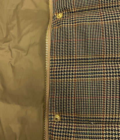 美品 RALPH LAUREN ダウンベスト グレンチェック ブラウン レディース SIZE 2 ラルフローレン