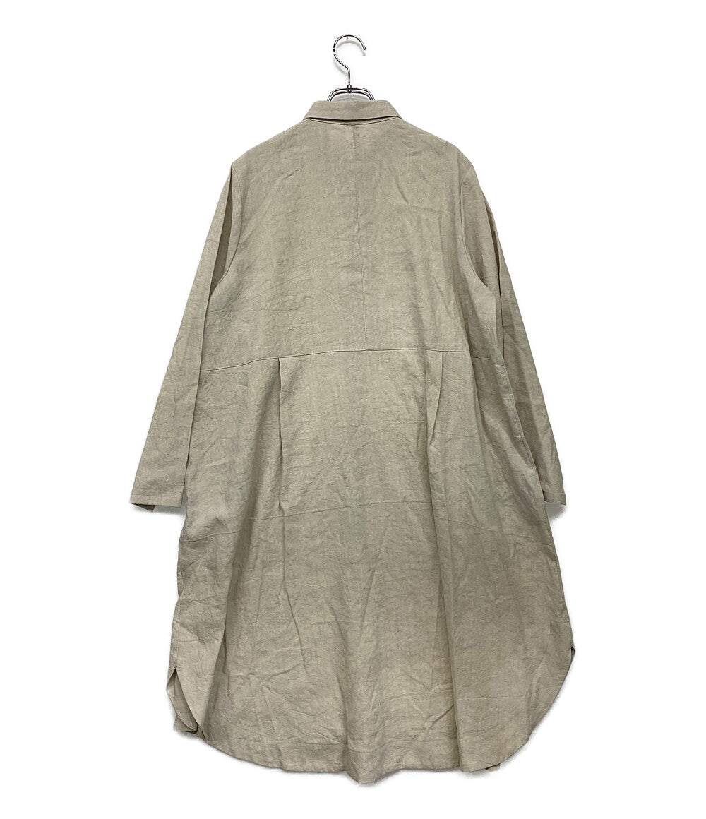 美品 コットンハウスアヤ 長袖ワンピース 麻混      レディース SIZE M  Cotton House Aya Pick Up