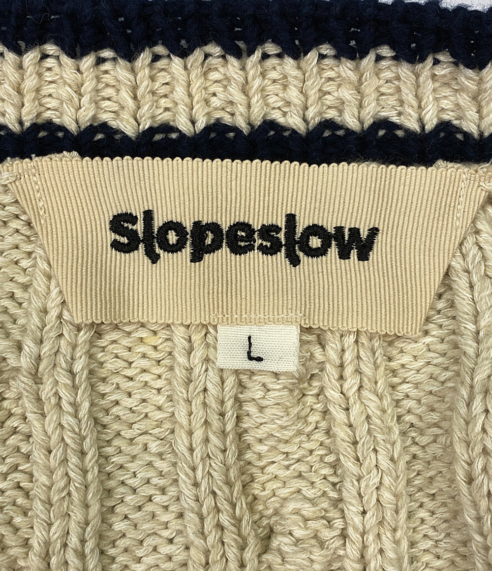 スロープスロウ カーディガン クリケット ナチュラル      メンズ SIZE L  slopeslow