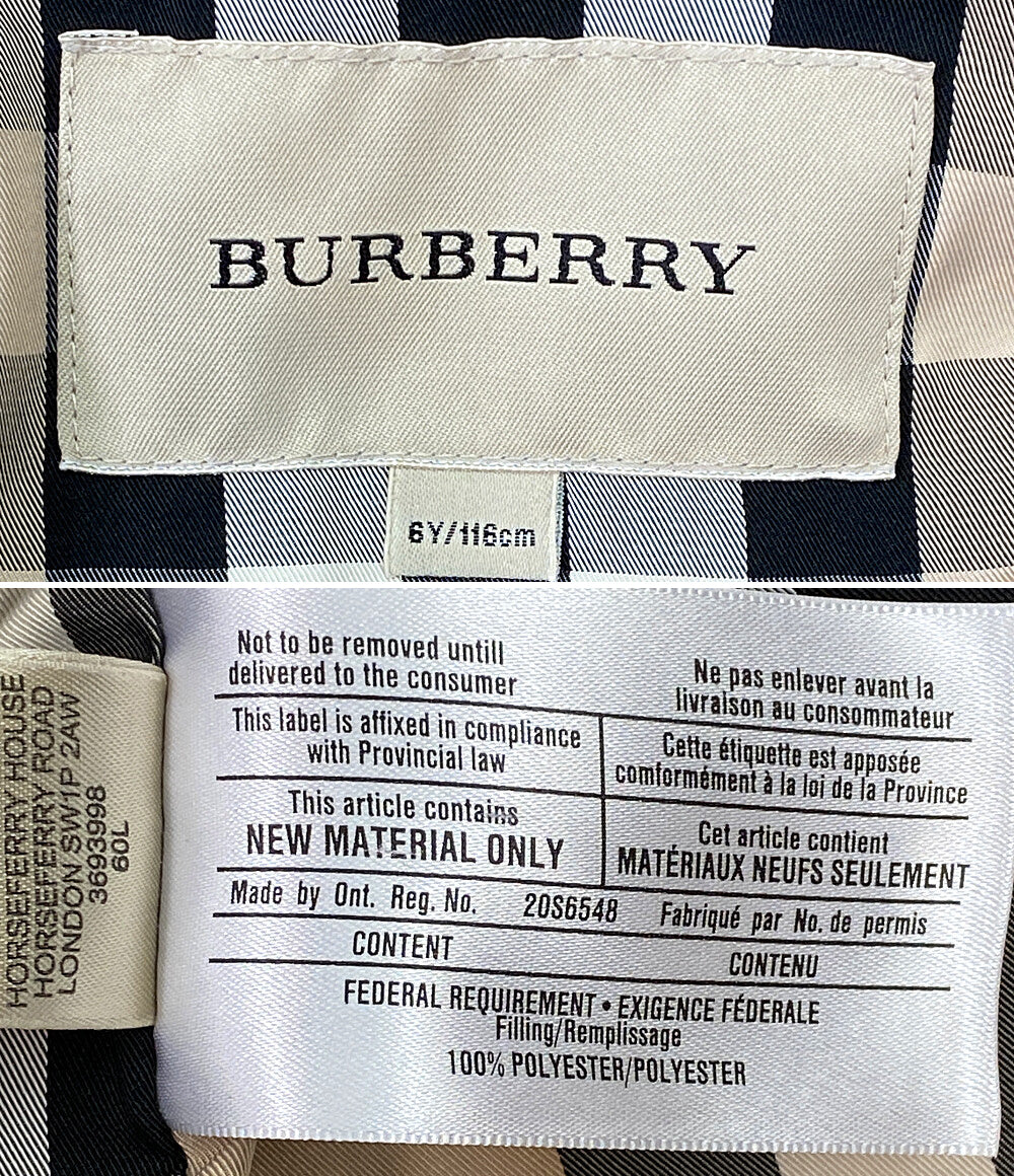 バーバリー  中綿ベスト ワインレッド フード付き      キッズ SIZE 6Y/116cm  BURBERRY