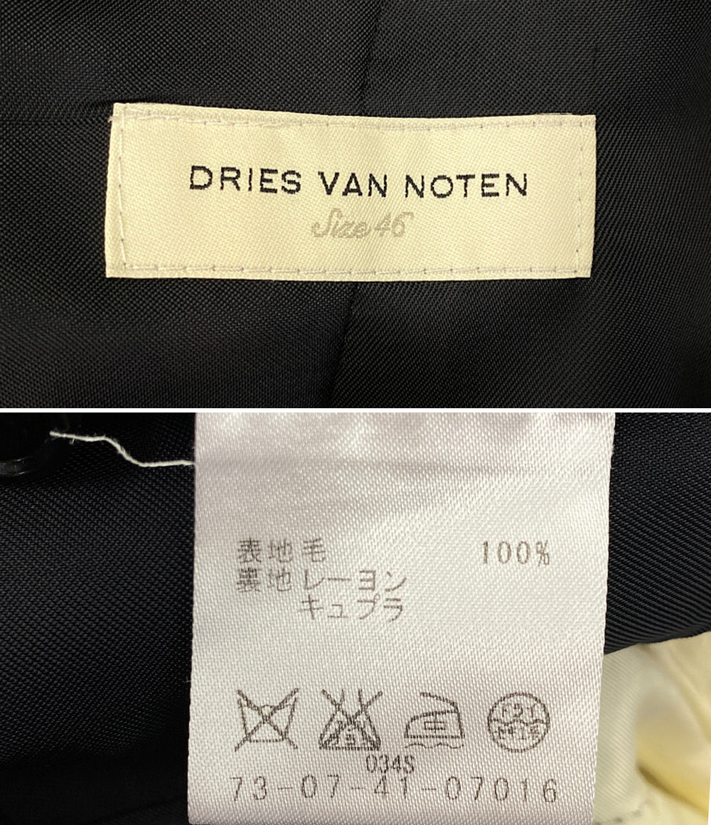 ドリスヴァンノッテン 訳あり テーラードジャケット フラワー ネイビー      メンズ SIZE 46  DRIES VAN NOTEN