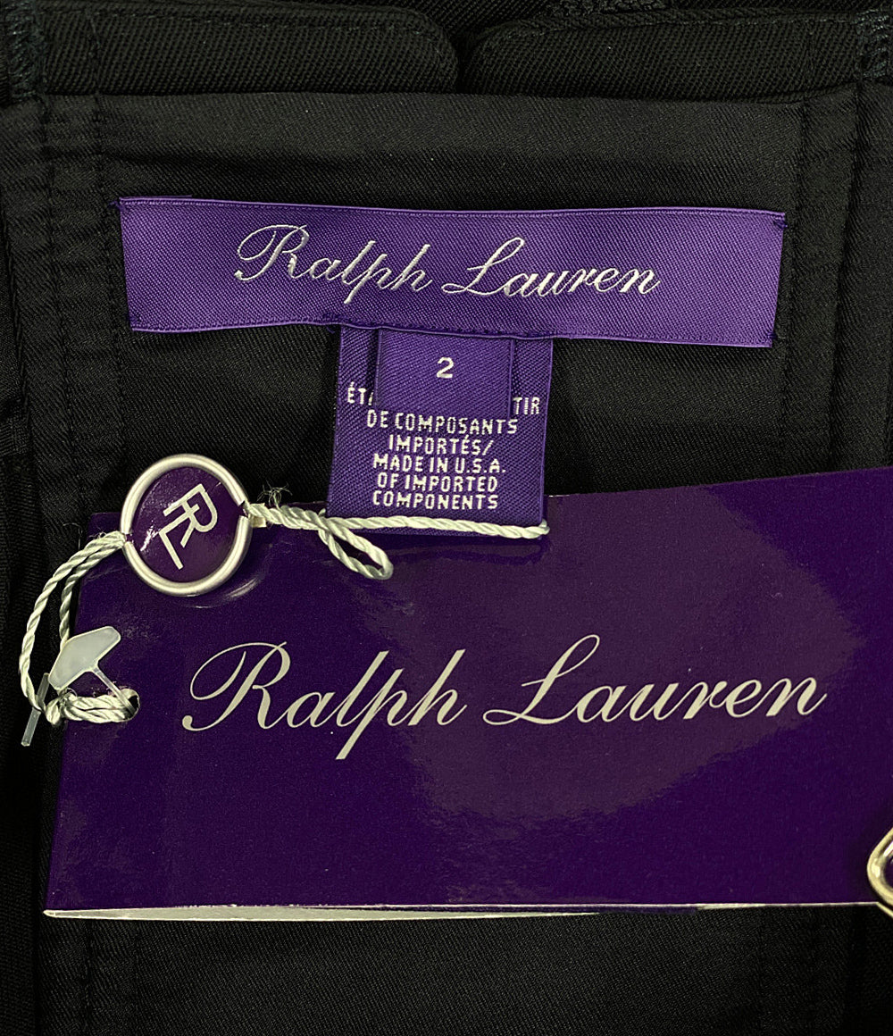 ラルフローレンパープルレーベル 美品 パンツ 290649426001 ワイドスラックス ダークネイビー      レディース SIZE 2  RALPH LAUREN パープルレーベル