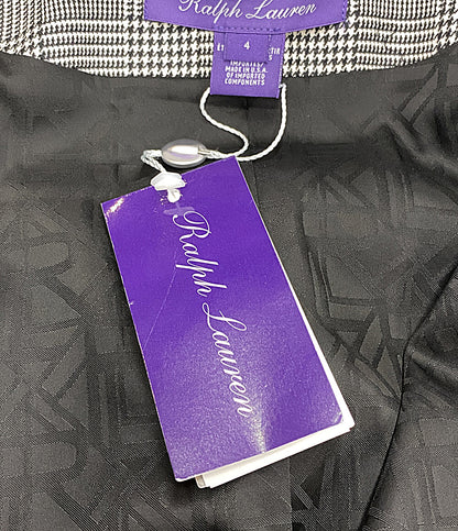 RALPH LAUREN パープルレーベル テーラードジャケット 290881196001 ハンドトゥース グレー チェック レディース SIZE 4 ラルフローレンパープルレーベル