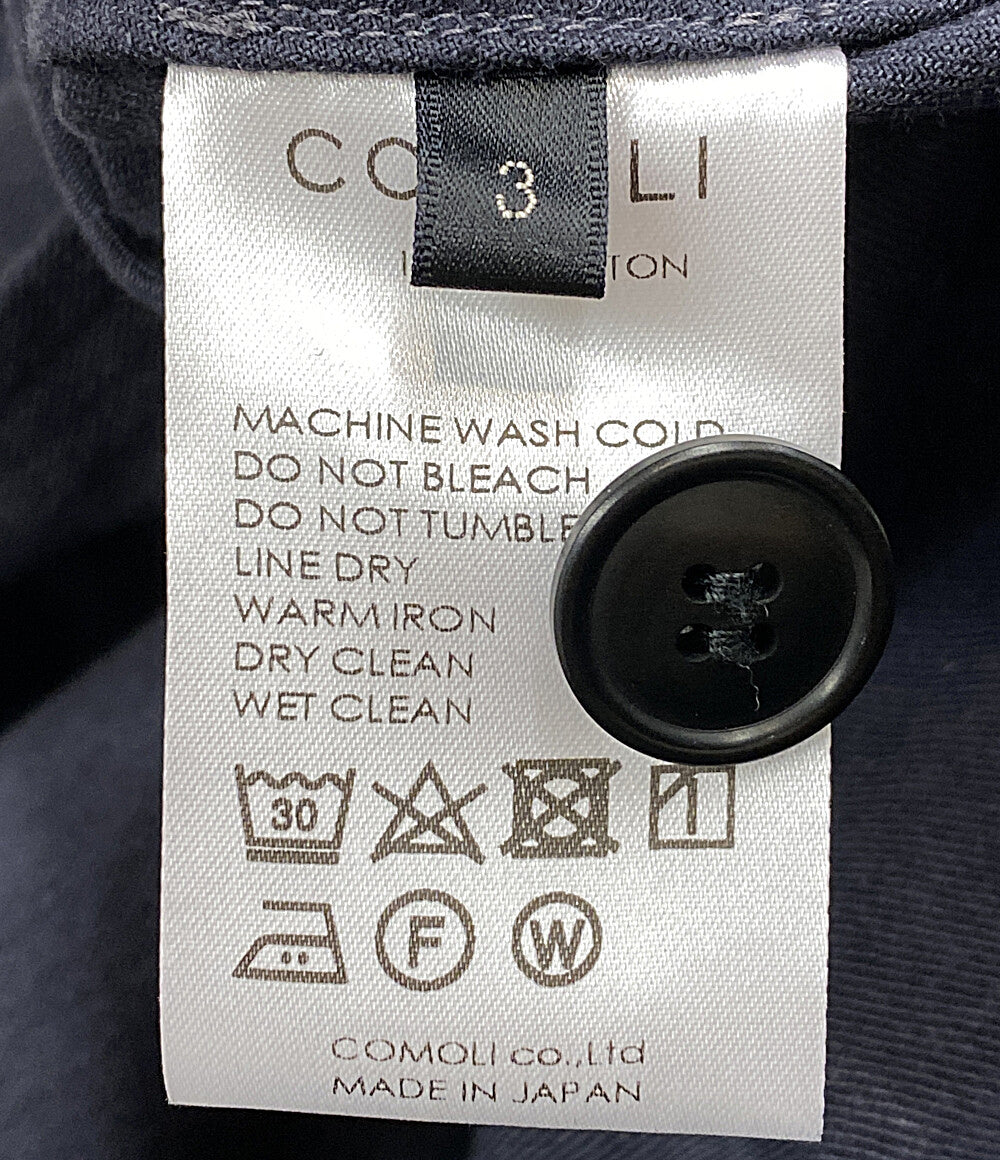 コモリ テーラードジャケット X01-01015 コットンドリル ネイビー      メンズ SIZE 3  COMOLI
