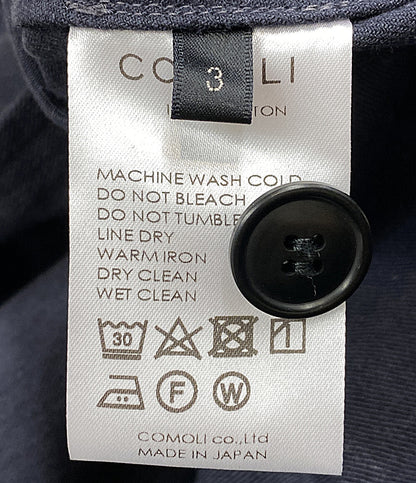 コモリ テーラードジャケット X01-01015 コットンドリル ネイビー      メンズ SIZE 3  COMOLI