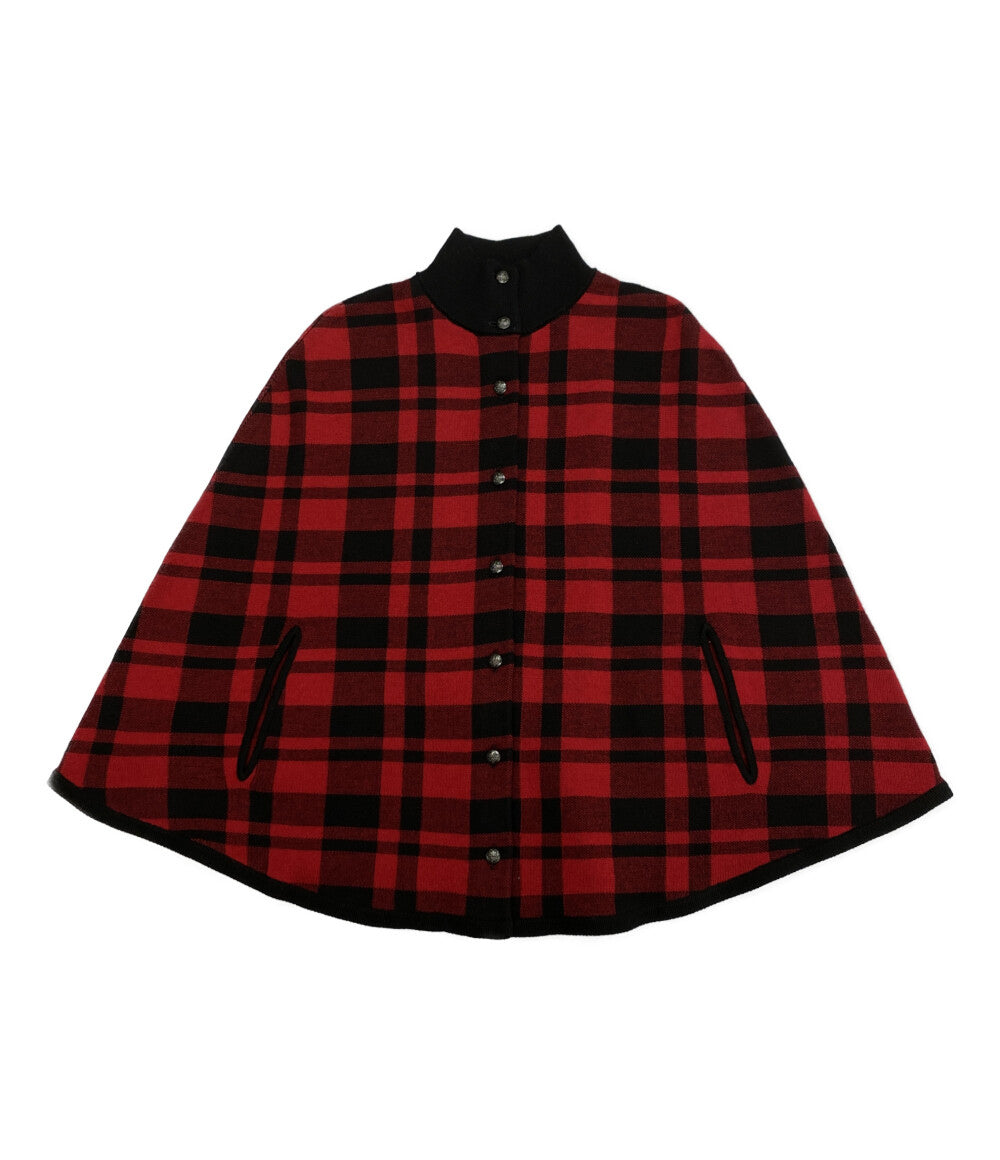 美品 RALPH LAUREN ポンチョ 313929843001 レッド チェック レディース SIZE L-XL ラルフローレン