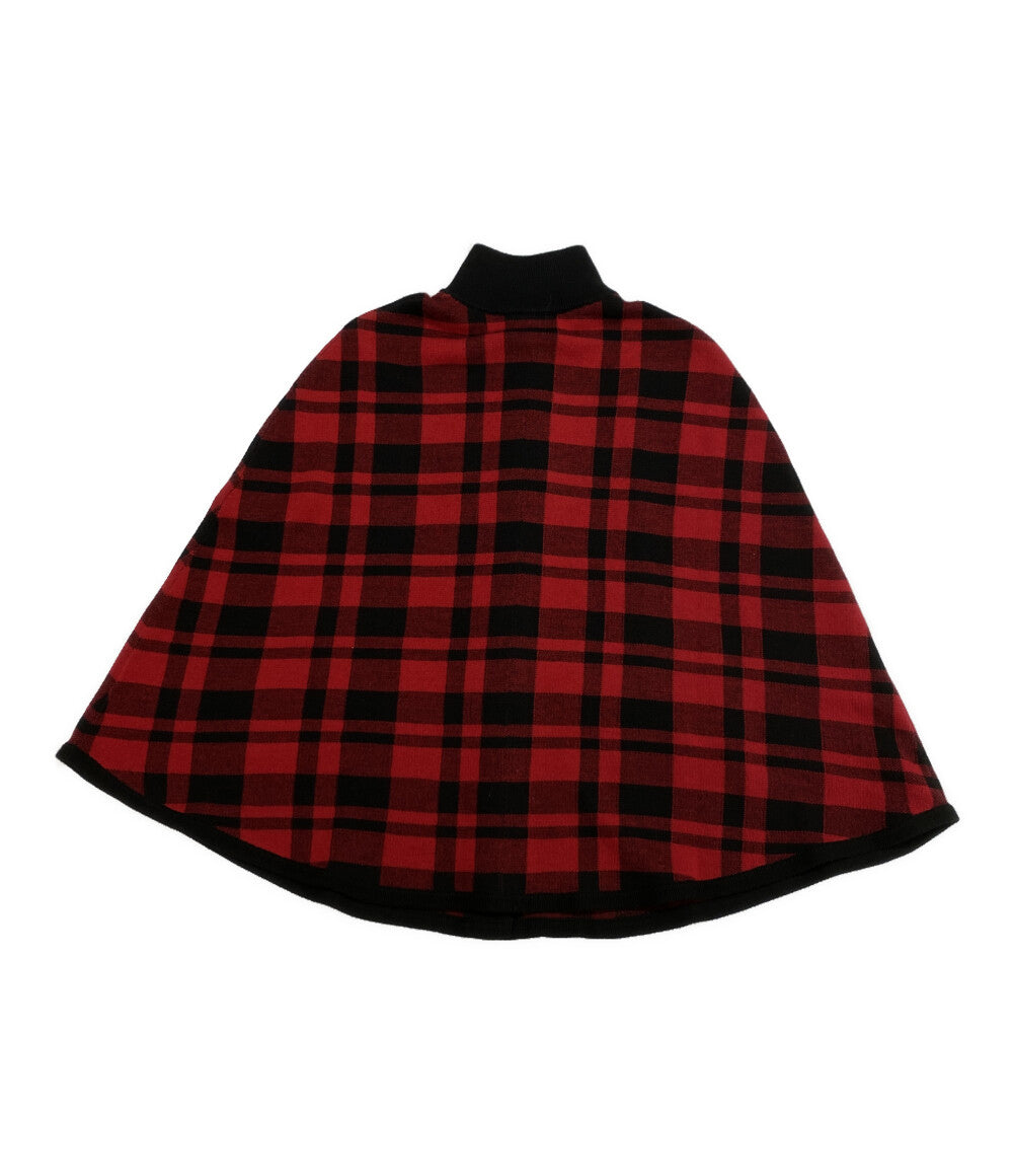 美品 RALPH LAUREN ポンチョ 313929843001 レッド チェック レディース SIZE L-XL ラルフローレン