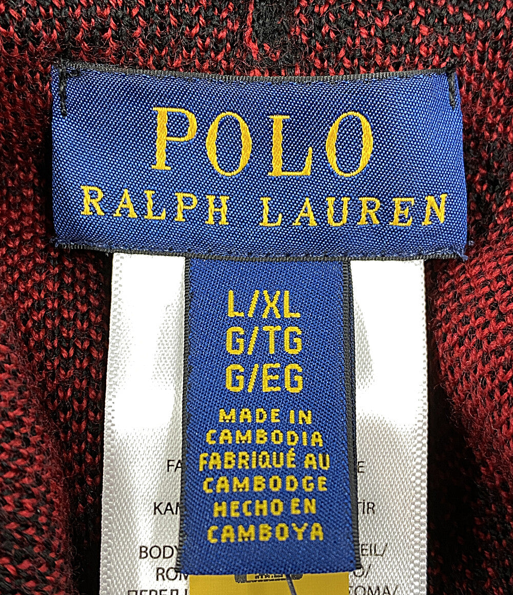 美品 RALPH LAUREN ポンチョ 313929843001 レッド チェック レディース SIZE L-XL ラルフローレン