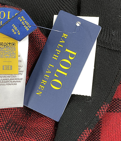 美品 RALPH LAUREN ポンチョ 313929843001 レッド チェック レディース SIZE L-XL ラルフローレン