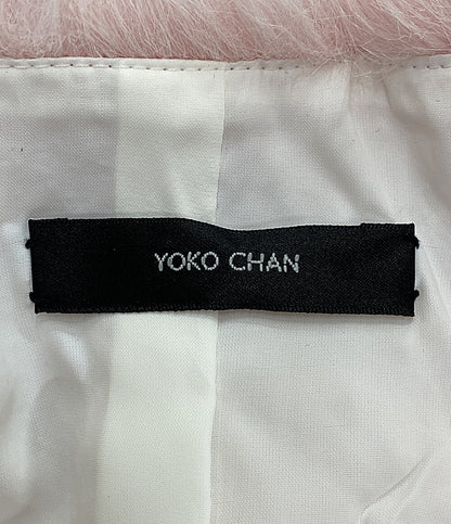 美品 ヨーコチャン ファーコート ピンク ショート丈 YCC-321-166      レディース SIZE 38  YOKO CHAN