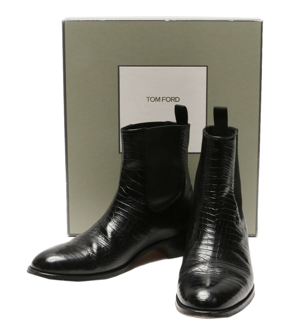 トムフォード ブーツ ブラック 型押し サイドゴア      メンズ SIZE 9  TOMFORD