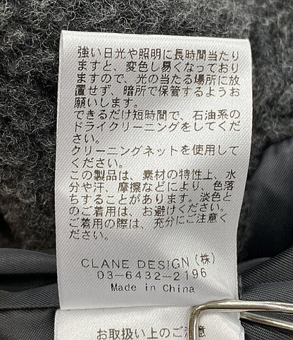 クラネ 美品 オーバーコート ボア  グレー     17104-0552 レディース SIZE 1  CLANE