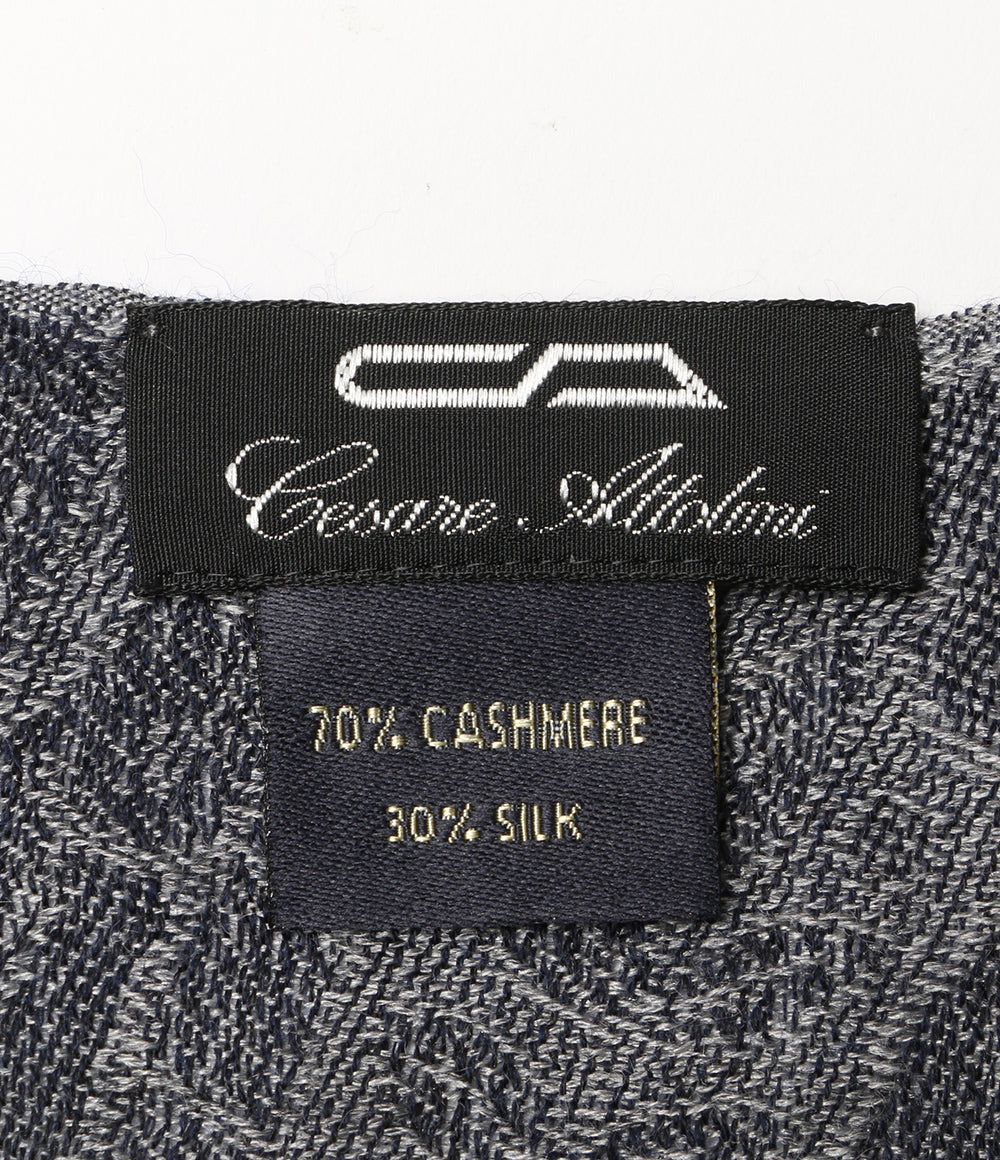 チェーザレアットリーニ ストール カシミヤ シルク ネイビー