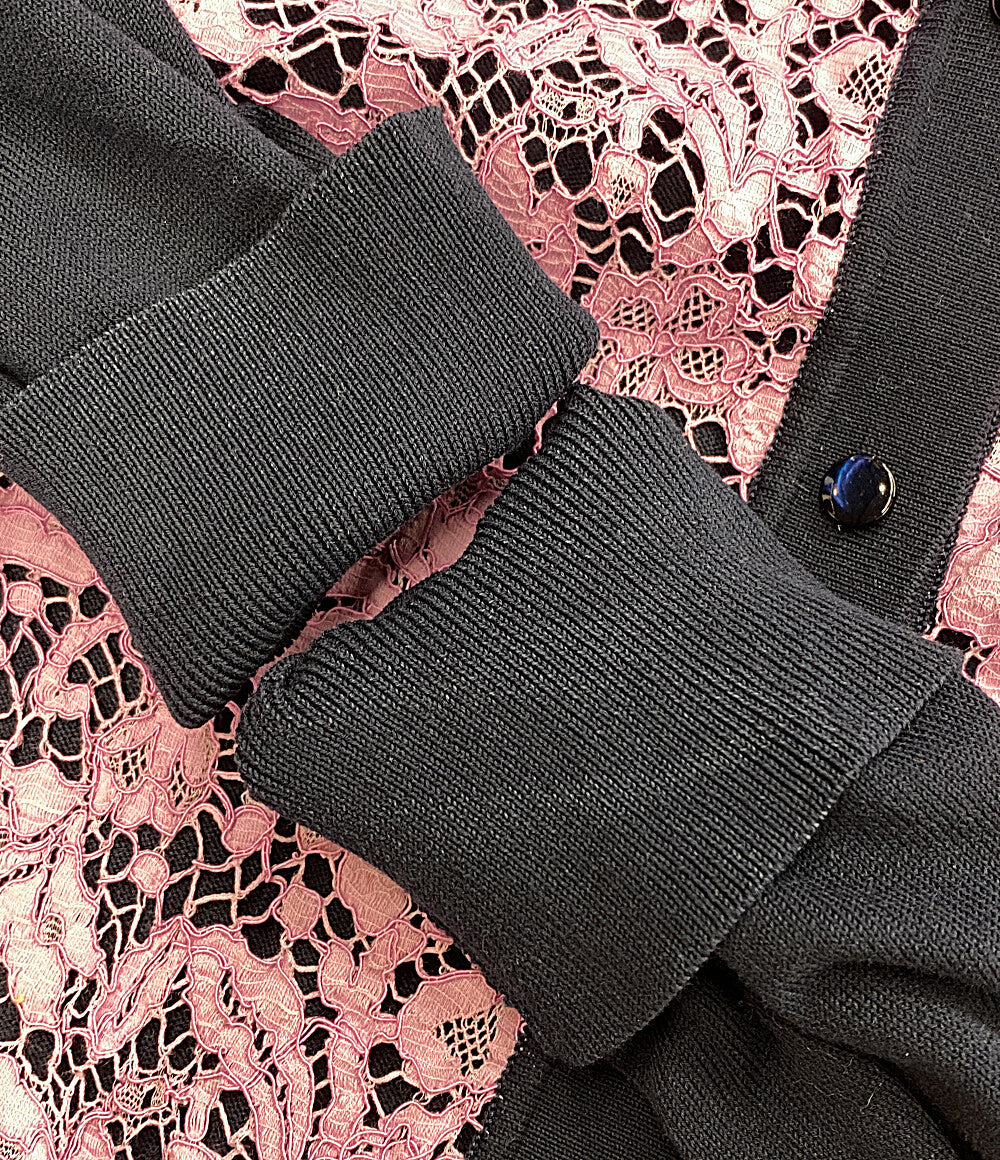 Drawer レース切替カーディガン 6515-106-0383 レディース SIZE 1 ドゥロワー