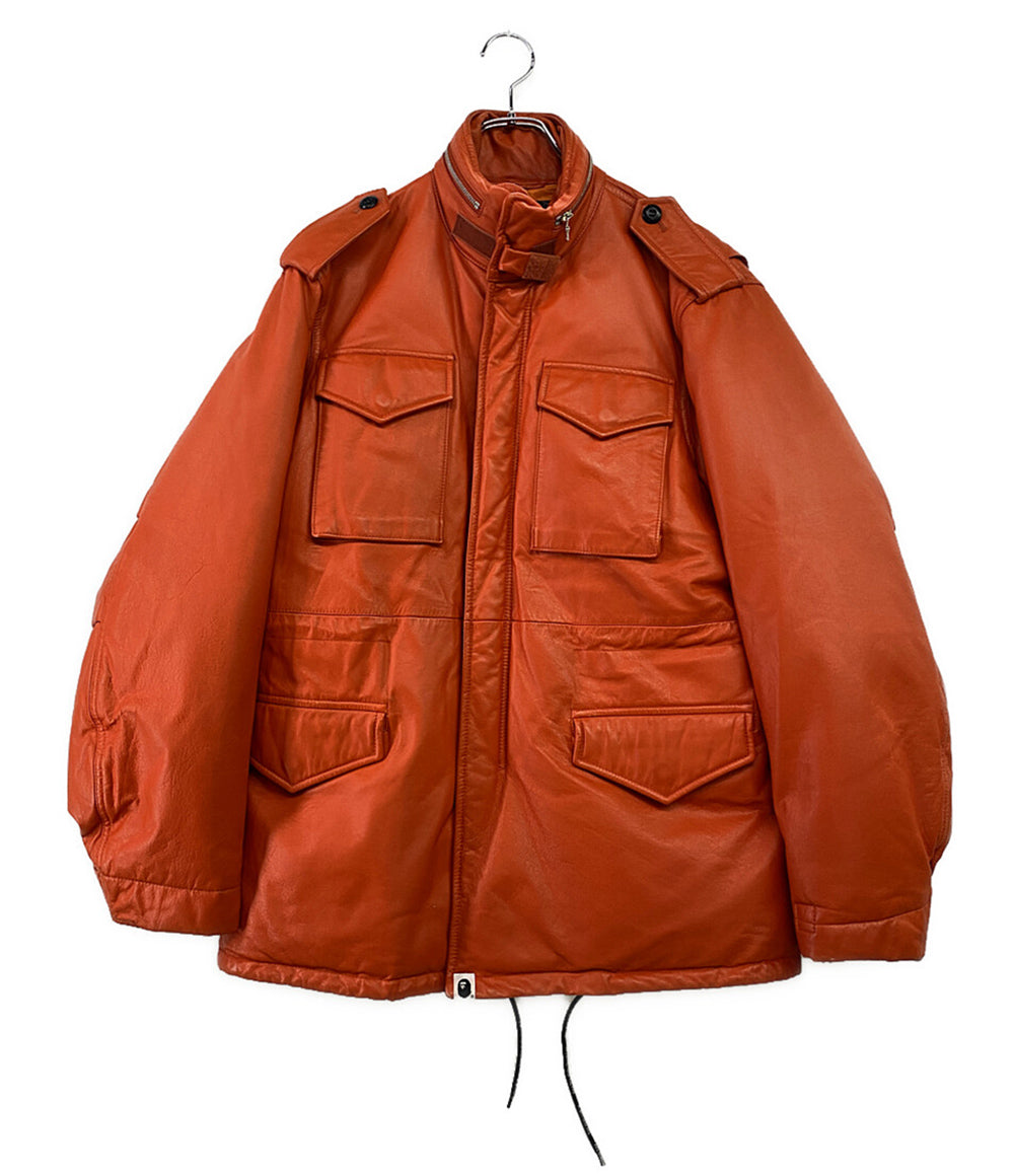 A BATHING APE ダウンジャケット レザーダウン M-65 メンズ SIZE M アベイシングエイプ