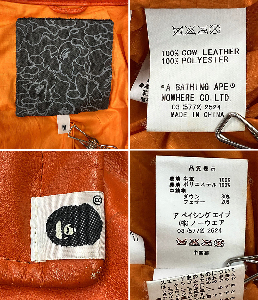 A BATHING APE ダウンジャケット レザーダウン M-65 メンズ SIZE M アベイシングエイプ