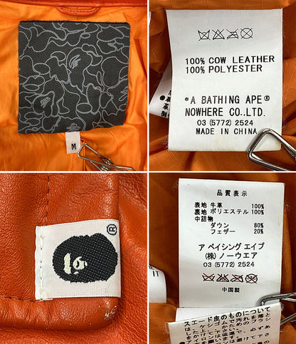 A BATHING APE ダウンジャケット レザーダウン M-65 メンズ SIZE M アベイシングエイプ