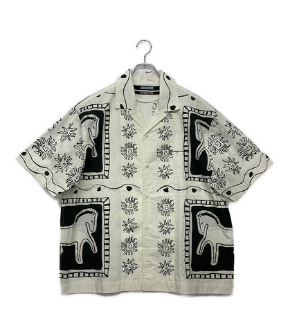ジャックムー 美品 半袖シャツ 1159-343-8984 総柄 ホワイト      メンズ SIZE 48  JACQUEMUS
