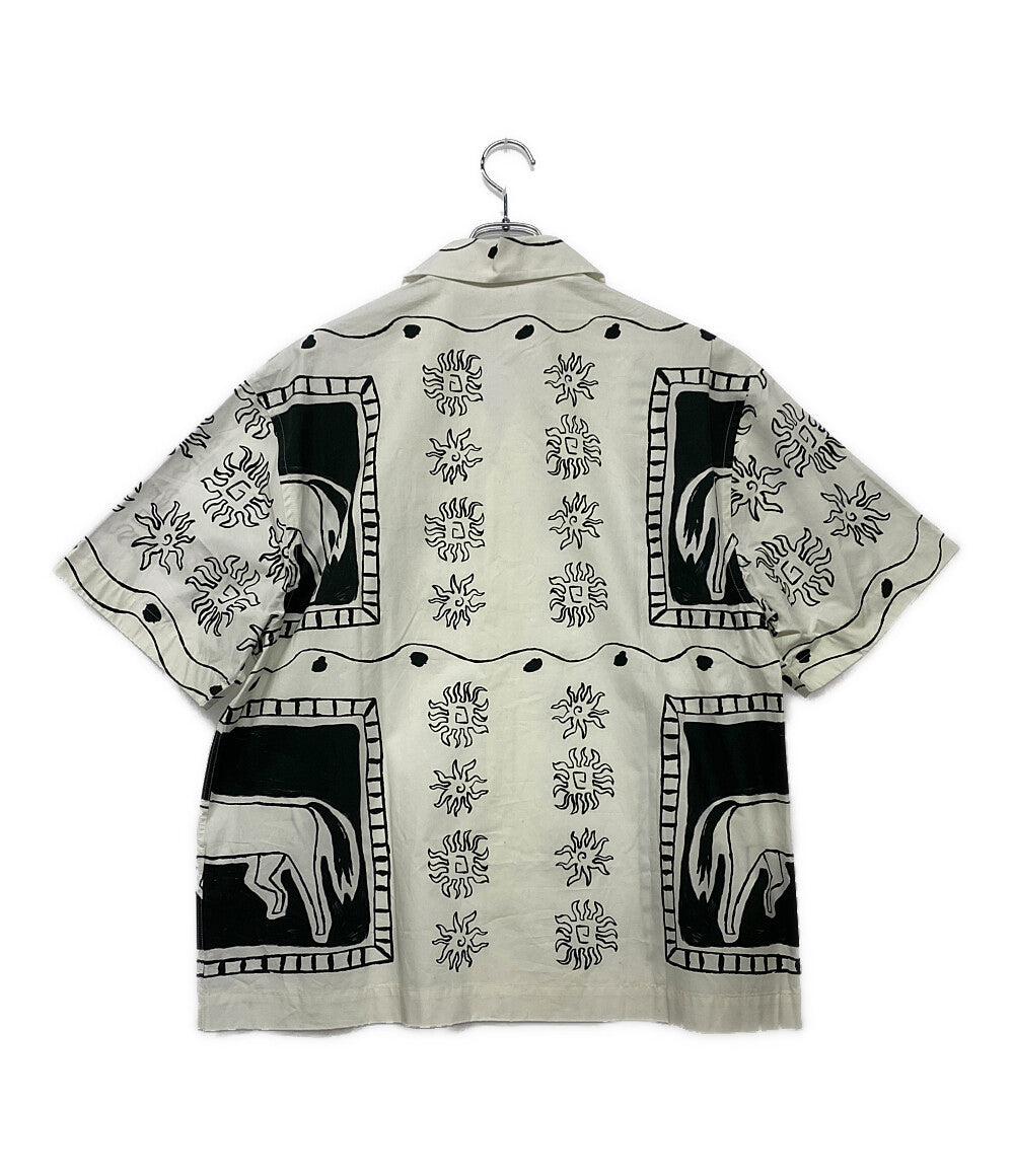 ジャックムー 美品 半袖シャツ 1159-343-8984 総柄 ホワイト      メンズ SIZE 48  JACQUEMUS