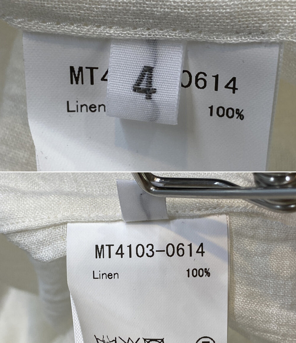 マーティーアンドサンズ 半袖シャツ リネン ホワイト MT4103-0614 メンズ SIZE 4 MAATEE＆SONS