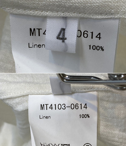マーティーアンドサンズ 半袖シャツ リネン ホワイト MT4103-0614 メンズ SIZE 4 MAATEE＆SONS