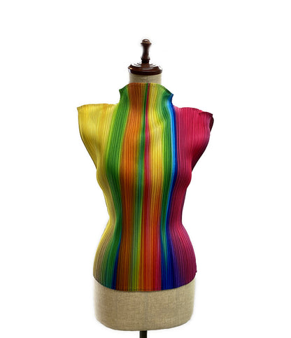 プリーツプリーズ ノースリーブカットソー レインボー PP79-JK730 レディース SIZE 3 PLEATS PLEASE