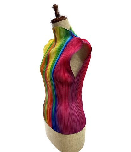 プリーツプリーズ ノースリーブカットソー レインボー PP79-JK730 レディース SIZE 3 PLEATS PLEASE