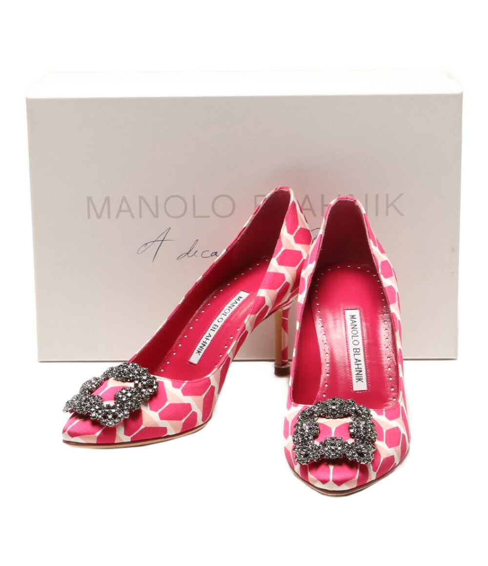 マノロブラニク ビジュー付きパンプス ピンク レディース SIZE 36 