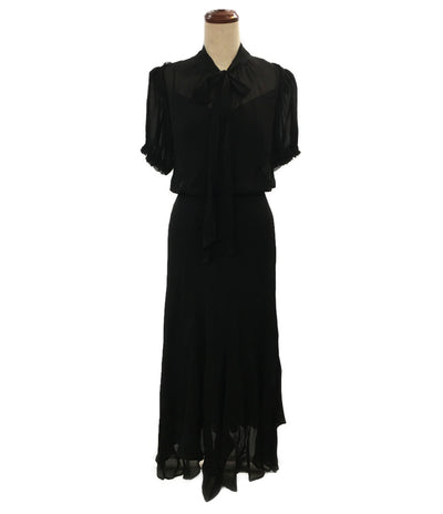 ポロ・ラルフローレン  ジョーゼットタイネックドレス ブラック 211948687001      レディース SIZE S  POLO RALPH LAUREN