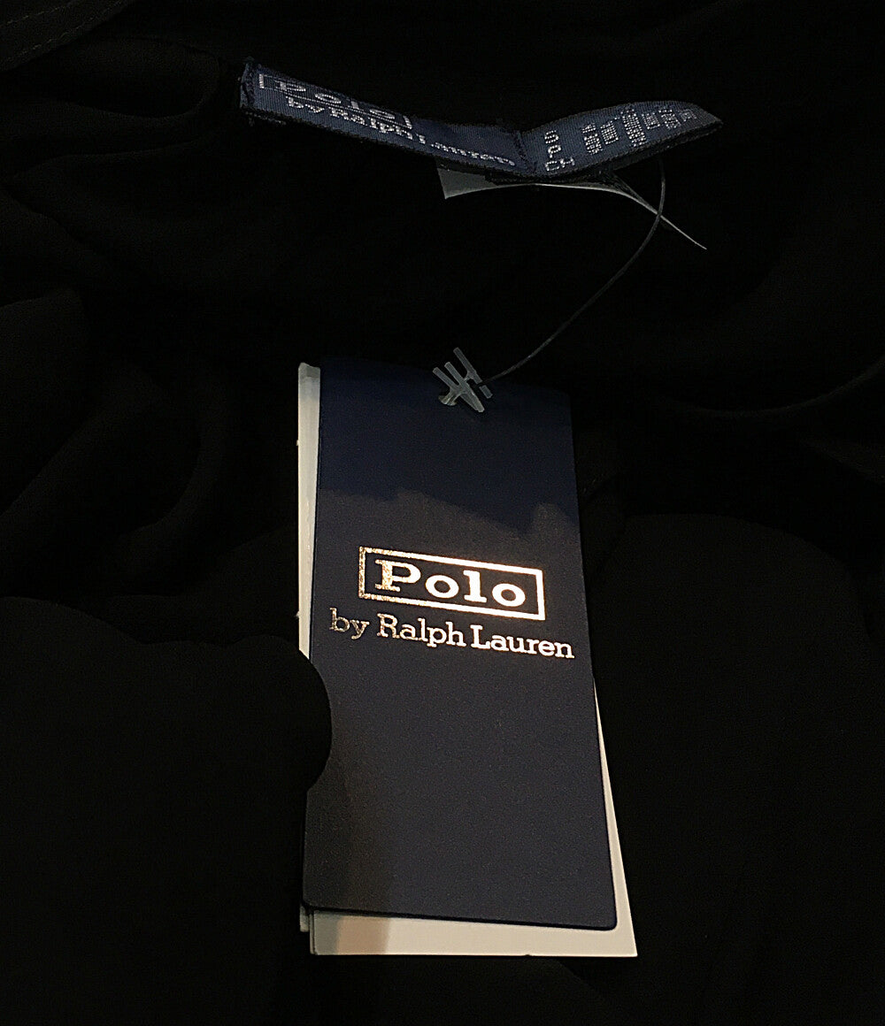 ポロ・ラルフローレン  ジョーゼットタイネックドレス ブラック 211948687001      レディース SIZE S  POLO RALPH LAUREN