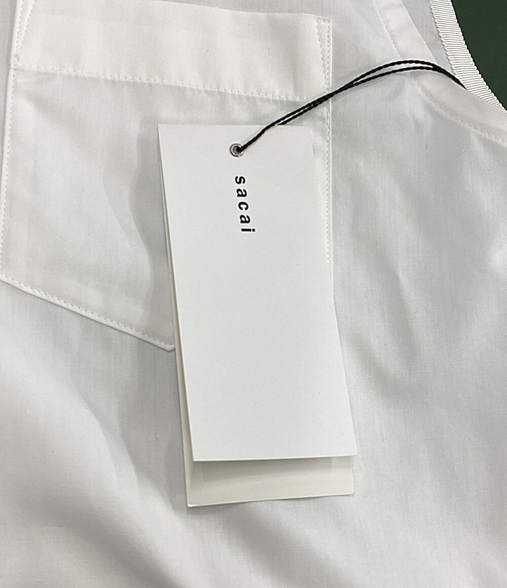 サカイ  コットンポプリンポロシャツ ホワイト 24-07376      レディース SIZE 1  sacai