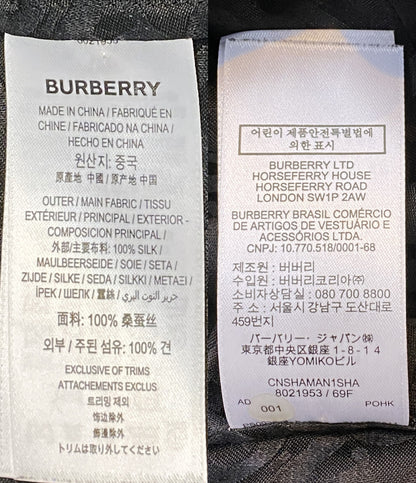BURBERRY 長袖シャツ TB シルク ブラック レディース SIZE 6 バーバリー