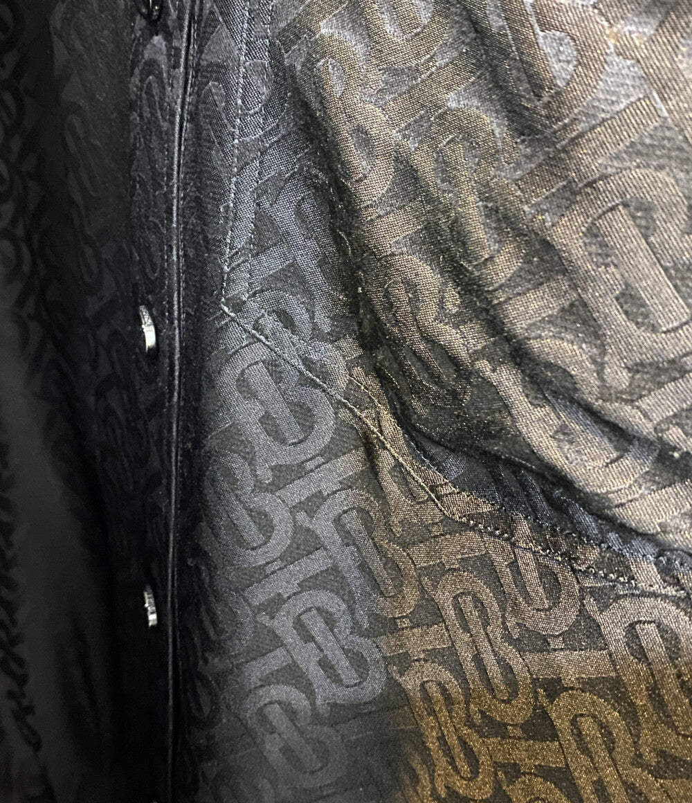 BURBERRY 長袖シャツ TB シルク ブラック レディース SIZE 6 バーバリー
