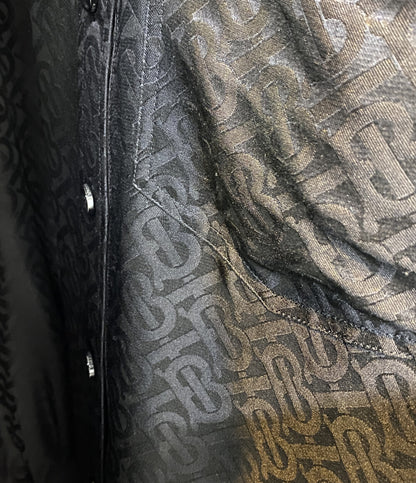 BURBERRY 長袖シャツ TB シルク ブラック レディース SIZE 6 バーバリー