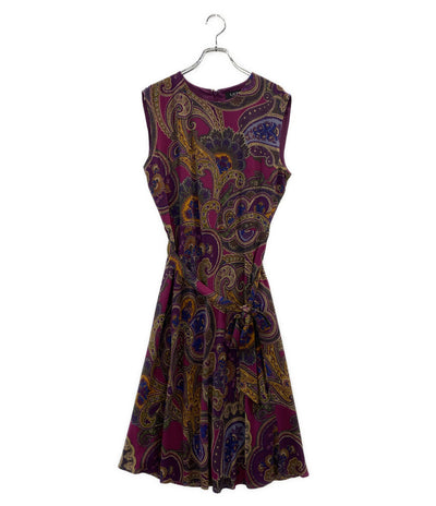 LAUREN RALPH LAUREN ノースリーブワンピース ペイズリー パープル WMLDDRSSN820171 レディース SIZE 4 ラルフローレン