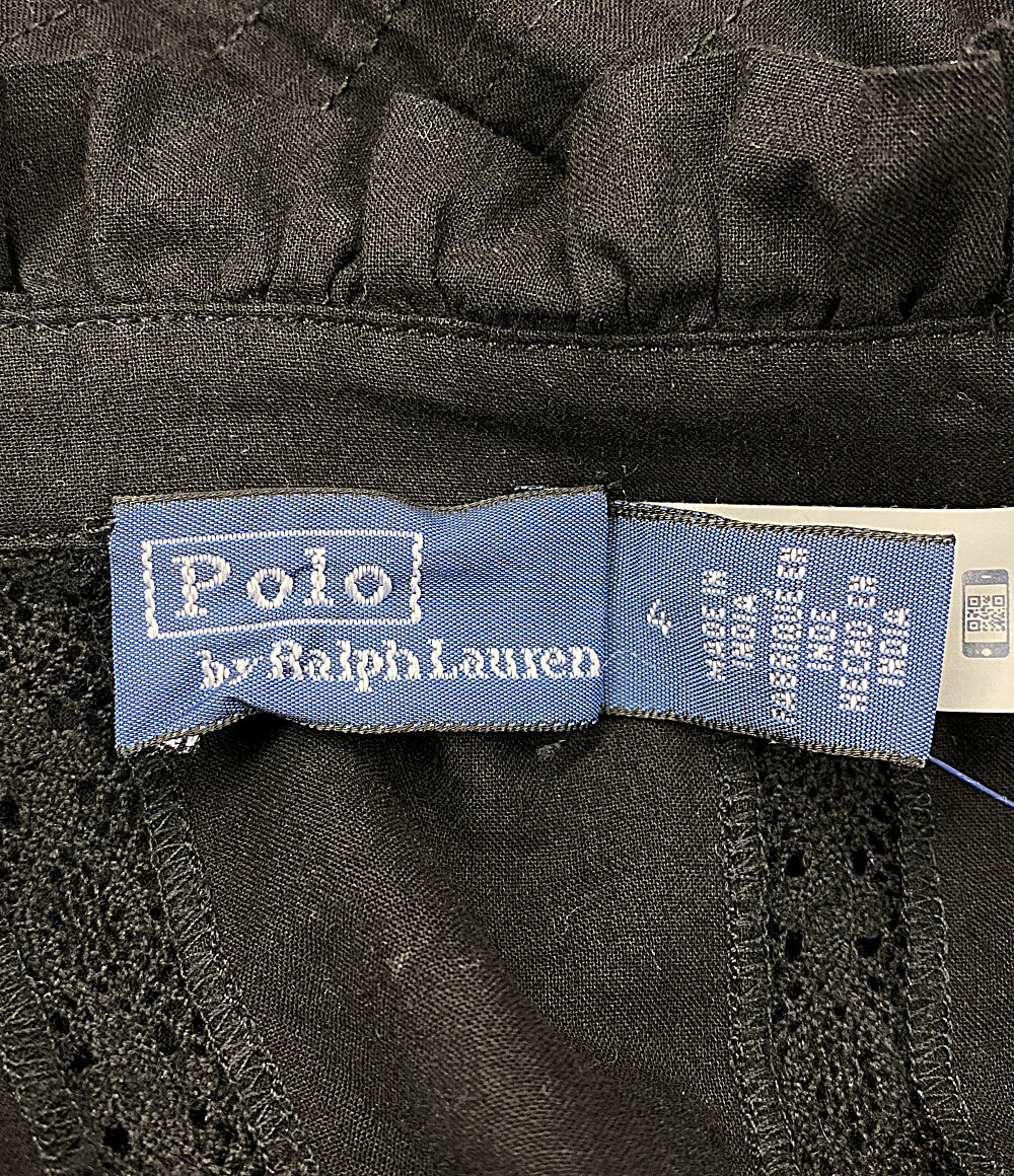 ポロ・ラルフローレン  半袖ワンピース フリルトリム コットン ボイル ドレス      レディース SIZE 4  POLO RALPH LAUREN
