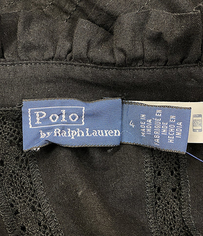 ポロ・ラルフローレン  半袖ワンピース フリルトリム コットン ボイル ドレス      レディース SIZE 4  POLO RALPH LAUREN