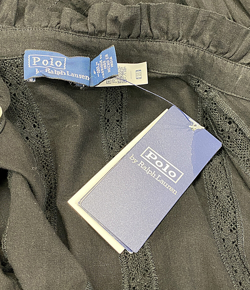 ポロ・ラルフローレン  半袖ワンピース フリルトリム コットン ボイル ドレス      レディース SIZE 4  POLO RALPH LAUREN