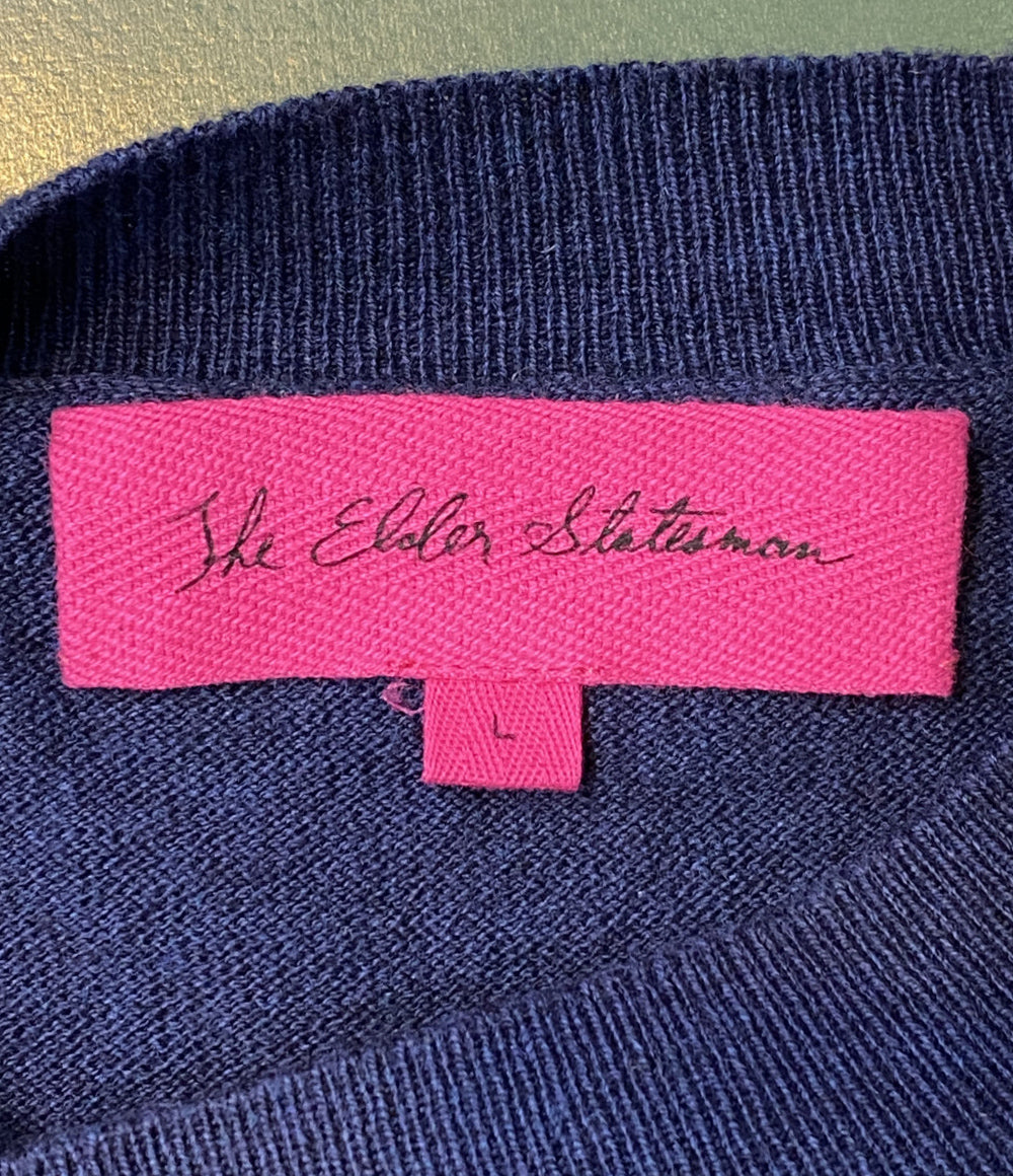 ジエルダーステイツマン ニット ネイビー 3720800060 メンズ SIZE L the elder statesman