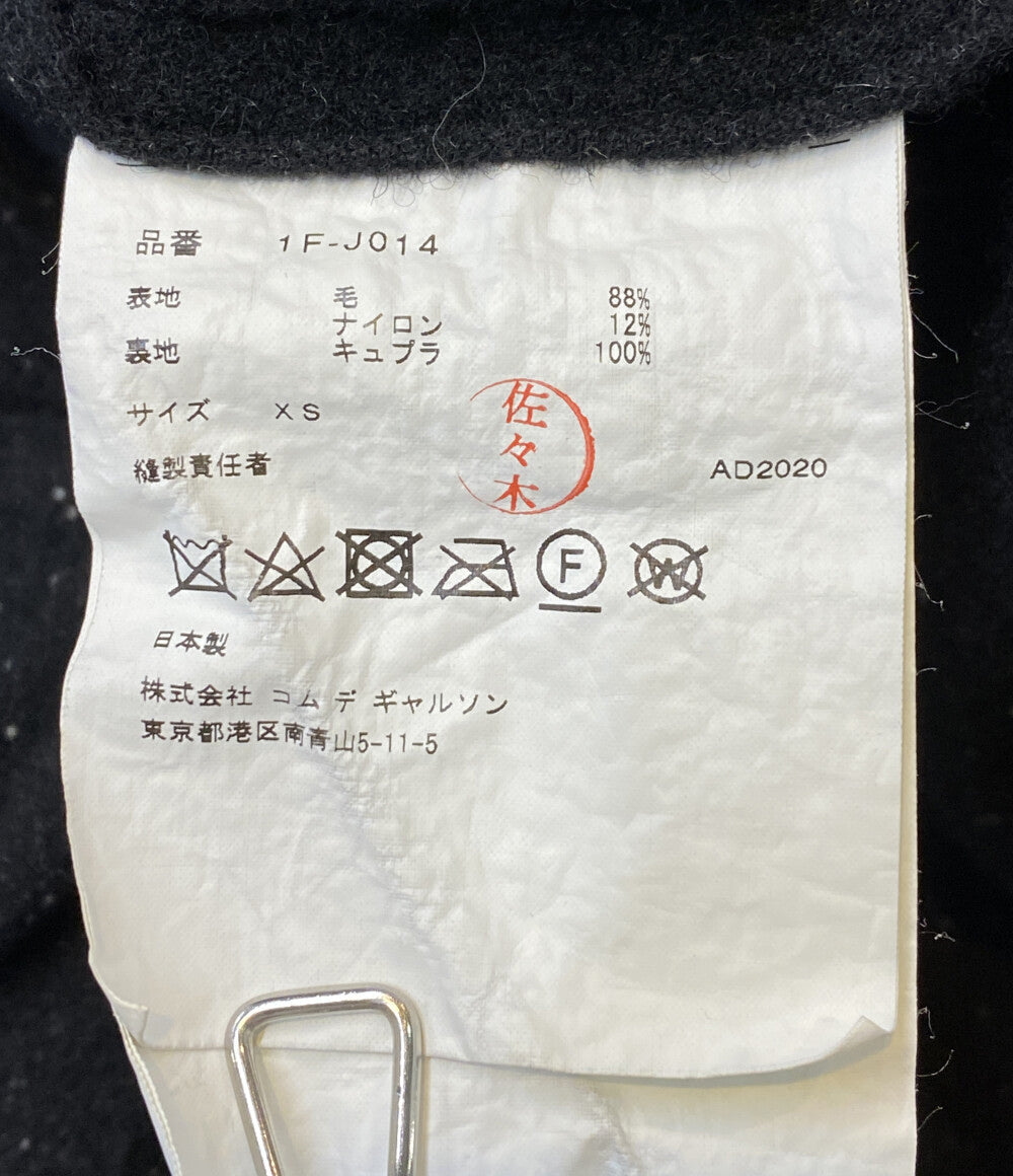 BLACK COMME des GARCONS ウール燕尾ジャケット 1F-J014 レディース SIZE XS ブラックコムデギャルソン