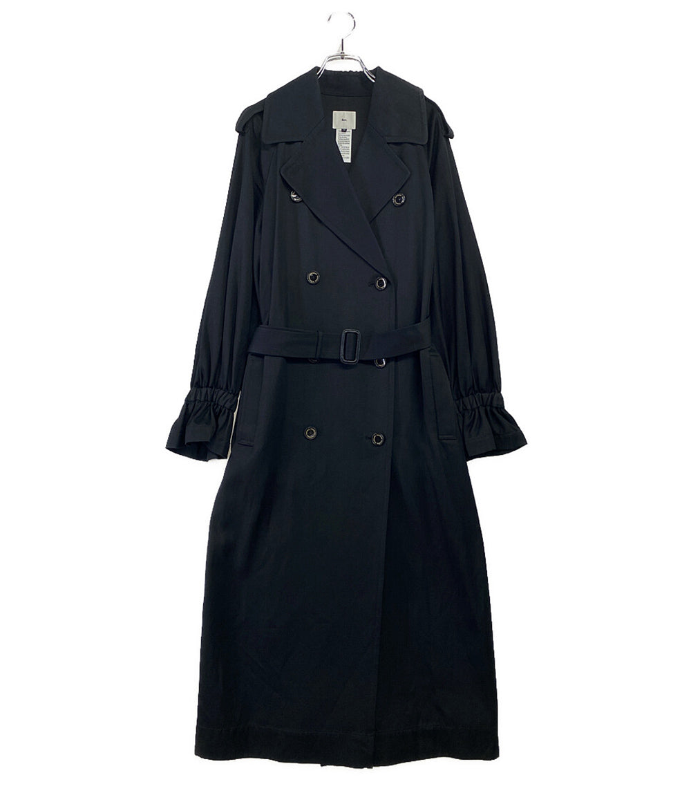 DOUBLE STANDARD CLOTHING トレンチコート ブラック フレアスリーブ レディース SIZE 38 ソブ ダブルスタンダード クロージング