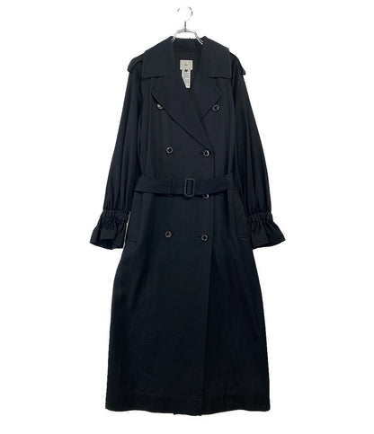 DOUBLE STANDARD CLOTHING トレンチコート ブラック フレアスリーブ レディース SIZE 38 ソブ ダブルスタンダード クロージング